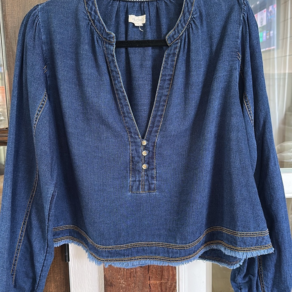 Pilcro Indigo Denim Blouse